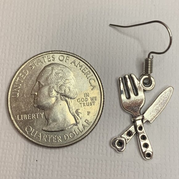 Knife Earring, Fork Earring, Utensil Earring, Chef Earring, Cook Earring, Gift - Picture 6 of 6